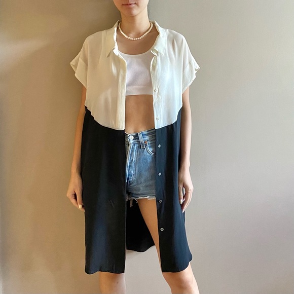 Vintage Tops - Vintage long silk blouse